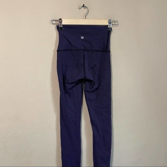 Lululemon Wunder Under Pant (Hi-Rise) Teeny Check Black Cerulean Blue - Picture 9 of 12